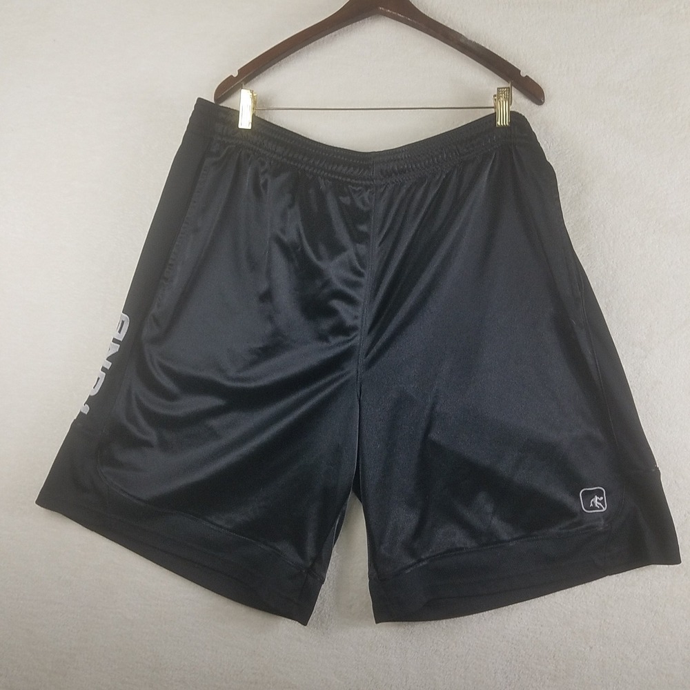 AND1 Mens Basketball Shorts Black Shiny Mesh Panels Pockets 3XL AM113001